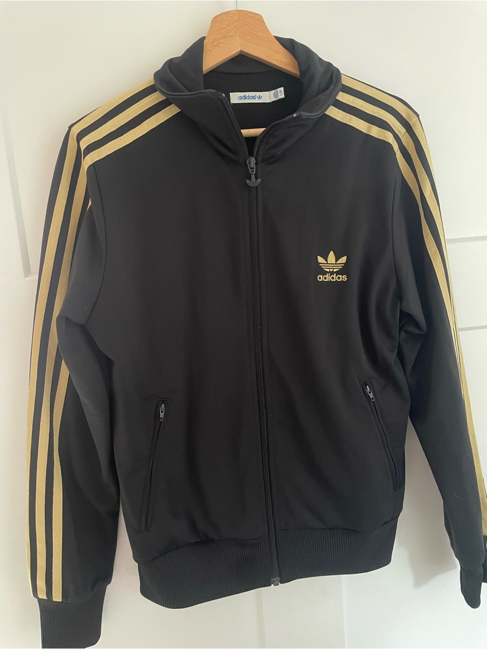 Adidas Zip-Up Jacket Black & Gold Women’s Size Large